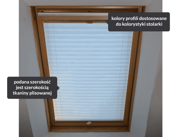 Plisa dachowa biała — opis elementów: kolory profili i podana szerokość