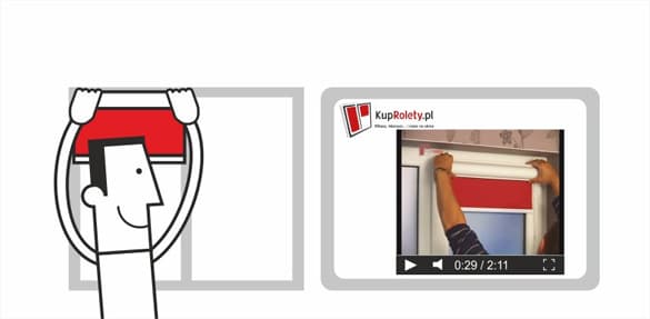 Ilustracja: montaż rolety na oknie według filmu instruktażowego