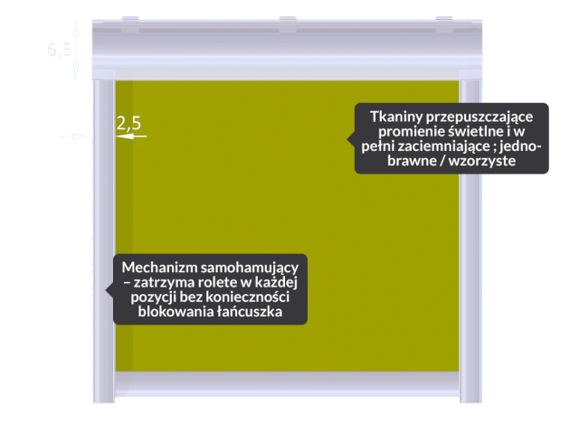 Rolety z prowadnicami na ścianę - Luisa